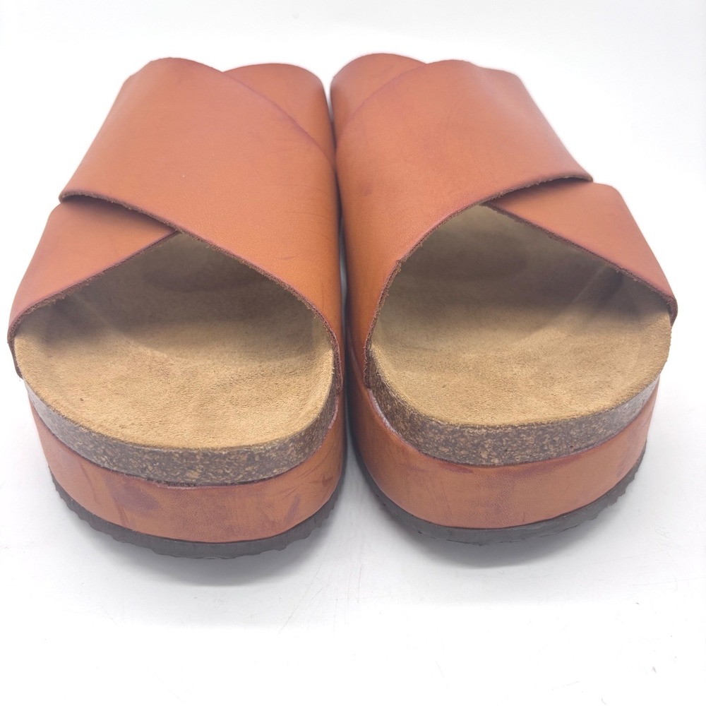 Free People Sidelines Leather Platform HoneyBrown Sandals Women US Size 9 EU 40 - Picture 4 of 10